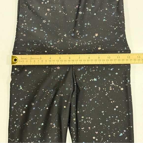 High Waist Metallic Splatter Star Emily Hsu Designs Black Leggings XS - Picture 6 of 8